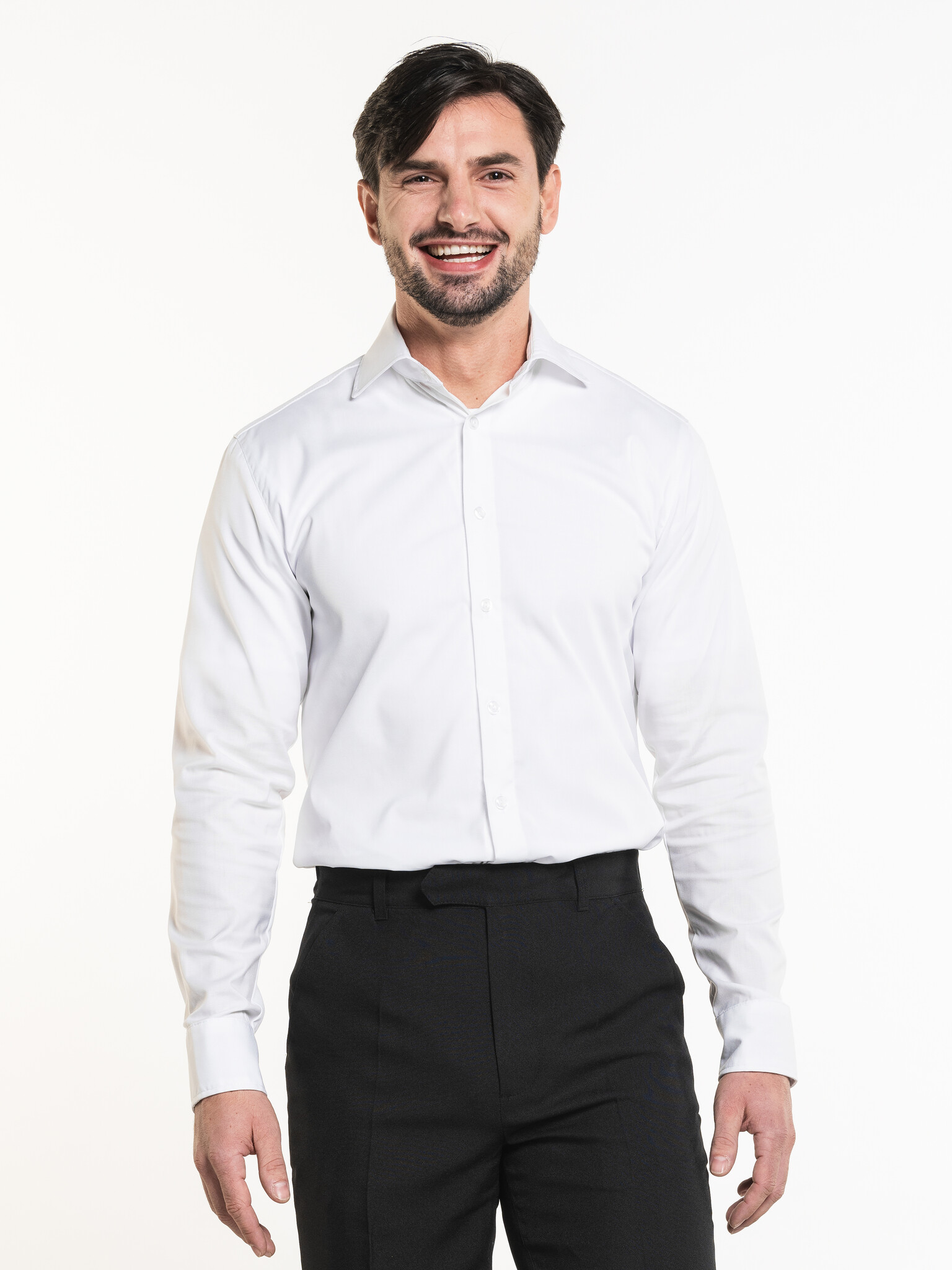 Chaud Devant Overhemd | Men White Stretch | Wit | Getailleerde pasvorm | Lange mouw | Heren