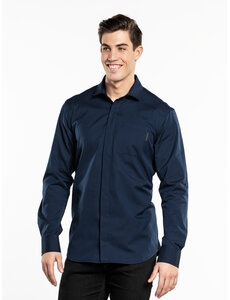 Chaud Devant Overhemd | Men FX Navy Stretch | Blauw | Getailleerde pasvorm | Lange mouw | Heren
