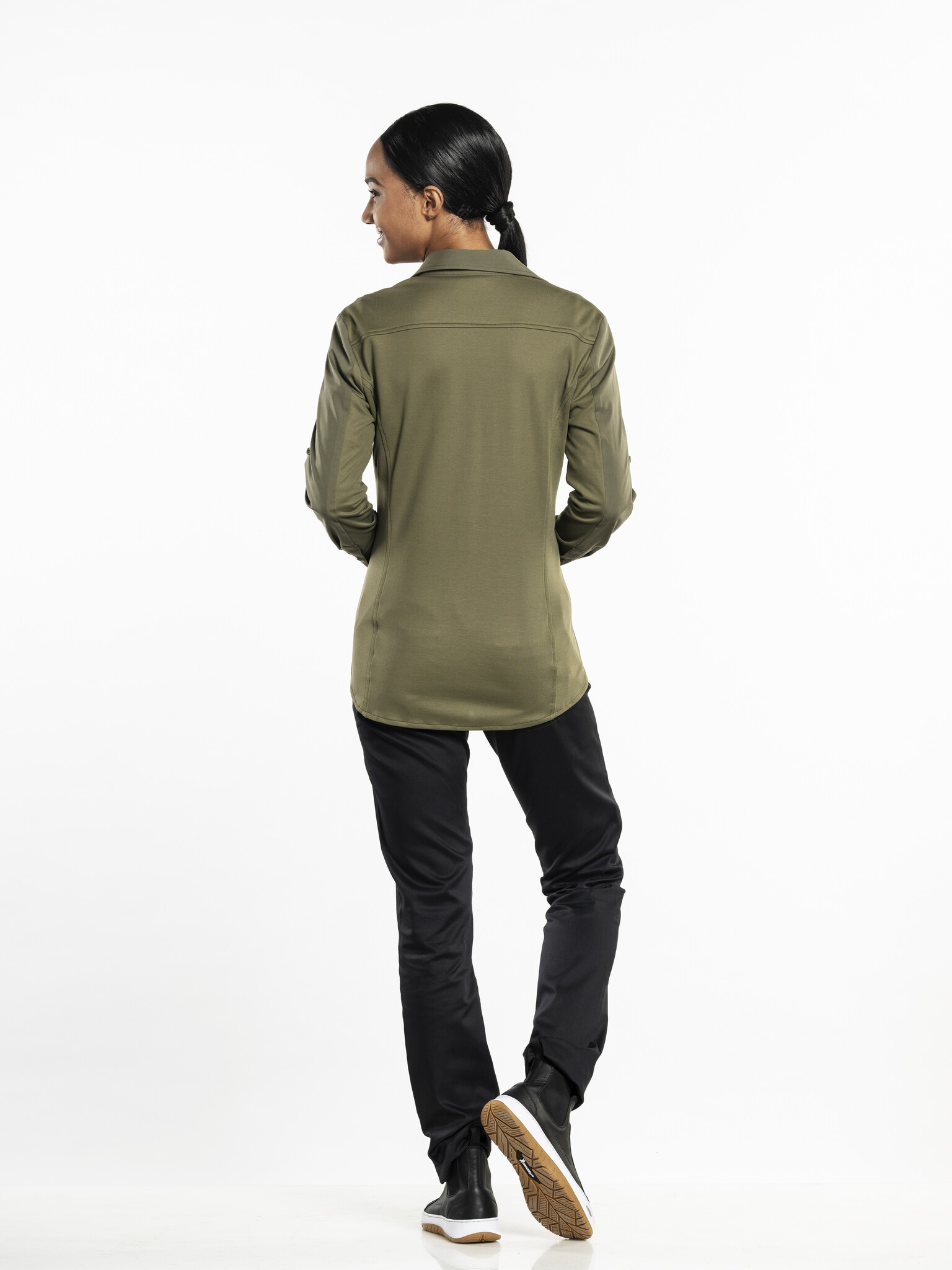 Chaud Devant Blouse | Women FX Moss Stretch | Groen | Getailleerde pasvorm | Lange mouw | Dames, foto 3 van 3