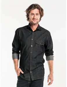 Chaud Devant Overhemd | Men Antra Denim Stretch | Grijs | Getailleerde pasvorm | Lange mouw | Heren