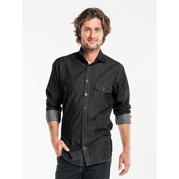 Chaud Devant Overhemd | Men Antra Denim Stretch | Grijs | Getailleerde pasvorm | Lange mouw | Heren