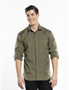 Chaud Devant Overhemd | Men FX Moss Stretch | Groen | Getailleerde pasvorm | Lange mouw | Heren