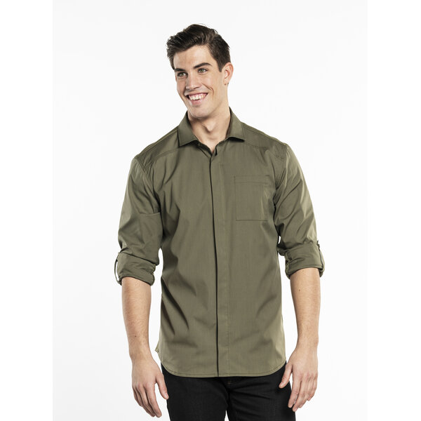 Chaud Devant Overhemd | Men FX Moss Stretch | Groen | Getailleerde pasvorm | Lange mouw | Heren