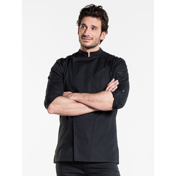 Chaud Devant Koksbuis | Biker FX Black Stretch | Zwart | Getailleerde pasvorm | Lange mouw | Heren
