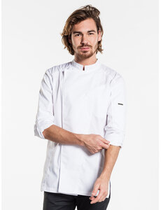 Chaud Devant Koksbuis | Biker FX White Stretch | Wit | Getailleerde pasvorm | Lange mouw | Heren