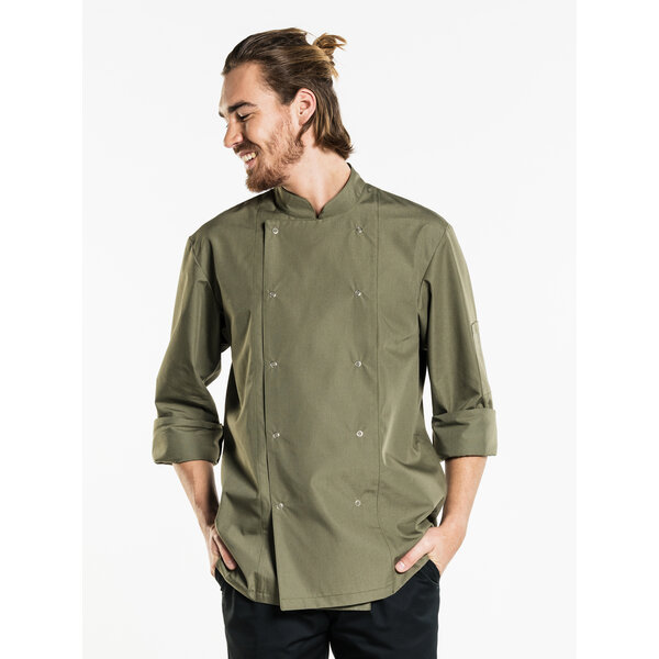Chaud Devant Koksbuis | Hilton Poco Dark Olive | Groen | Rechte pasvorm | Lange mouw | Heren