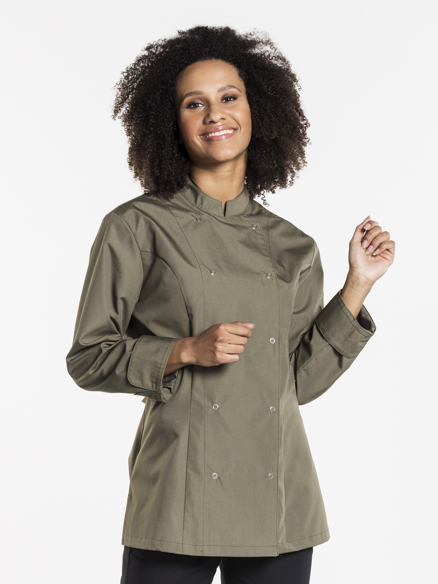 Chaud Devant Koksbuis | Lady Poco Dark Olive | Groen | Getailleerde pasvorm | Lange mouw | Dames