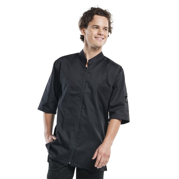 Chaud Devant Koksbuis | Monza Black Short Sleeve | Zwart | Rechte pasvorm | Korte mouw | Heren