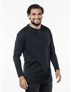 Chaud Devant Koksbuis | T-shirt Valente FX Black Stretch LS | Zwart | Rechte pasvorm | Lange mouw | Unisex