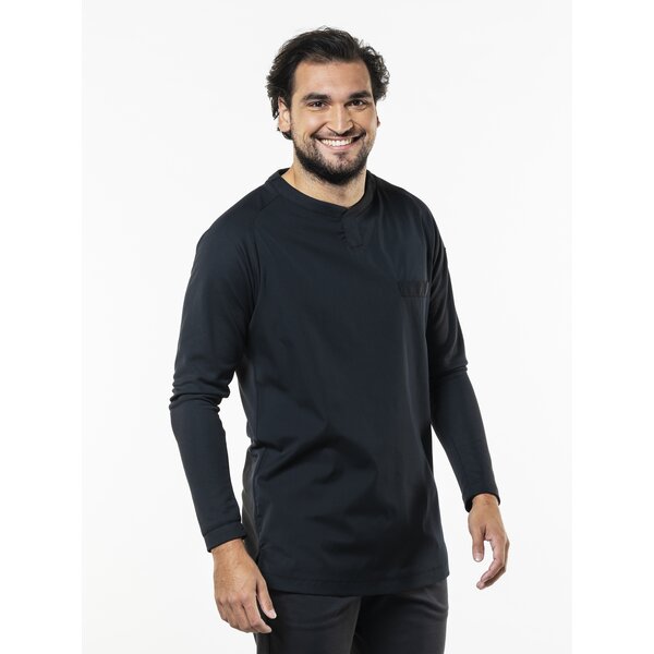Chaud Devant Koksbuis | T-shirt Valente FX Black Stretch LS | Zwart | Rechte pasvorm | Lange mouw | Unisex