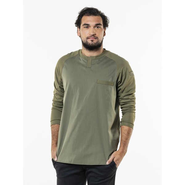 Chaud Devant Koksbuis | T-shirt Valente FX Moss Stretch LS | Groen | Rechte pasvorm | Lange mouw | Unisex