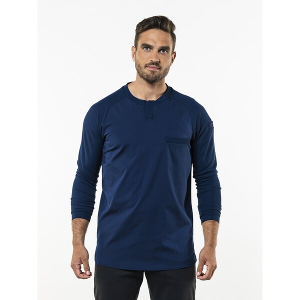 Chaud Devant Koksbuis | T-shirt Valente FX Navy Stretch LS | Blauw | Rechte pasvorm | Lange mouw | Unisex
