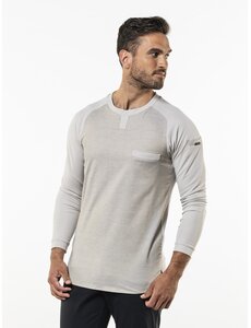 Chaud Devant Koksbuis | T-shirt Valente FX Sand Stretch LS | Zand | Rechte pasvorm | Lange mouw | Unisex