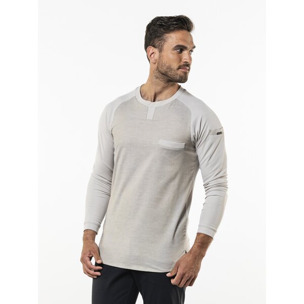 Chaud Devant Koksbuis | T-shirt Valente FX Sand Stretch LS | Zand | Rechte pasvorm | Lange mouw | Unisex