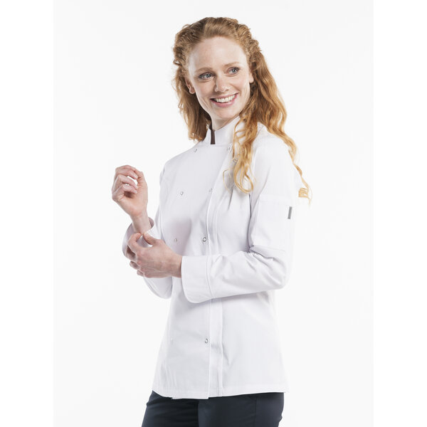 Chaud Devant Koksbuis | Lady Poco White | Wit | Getailleerde pasvorm | Lange mouw | Dames