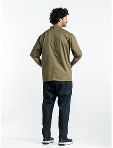 Chaud Devant Koksbuis | Sabor Dark Olive Short Sleeve | Groen | Rechte pasvorm | Korte mouw | Heren