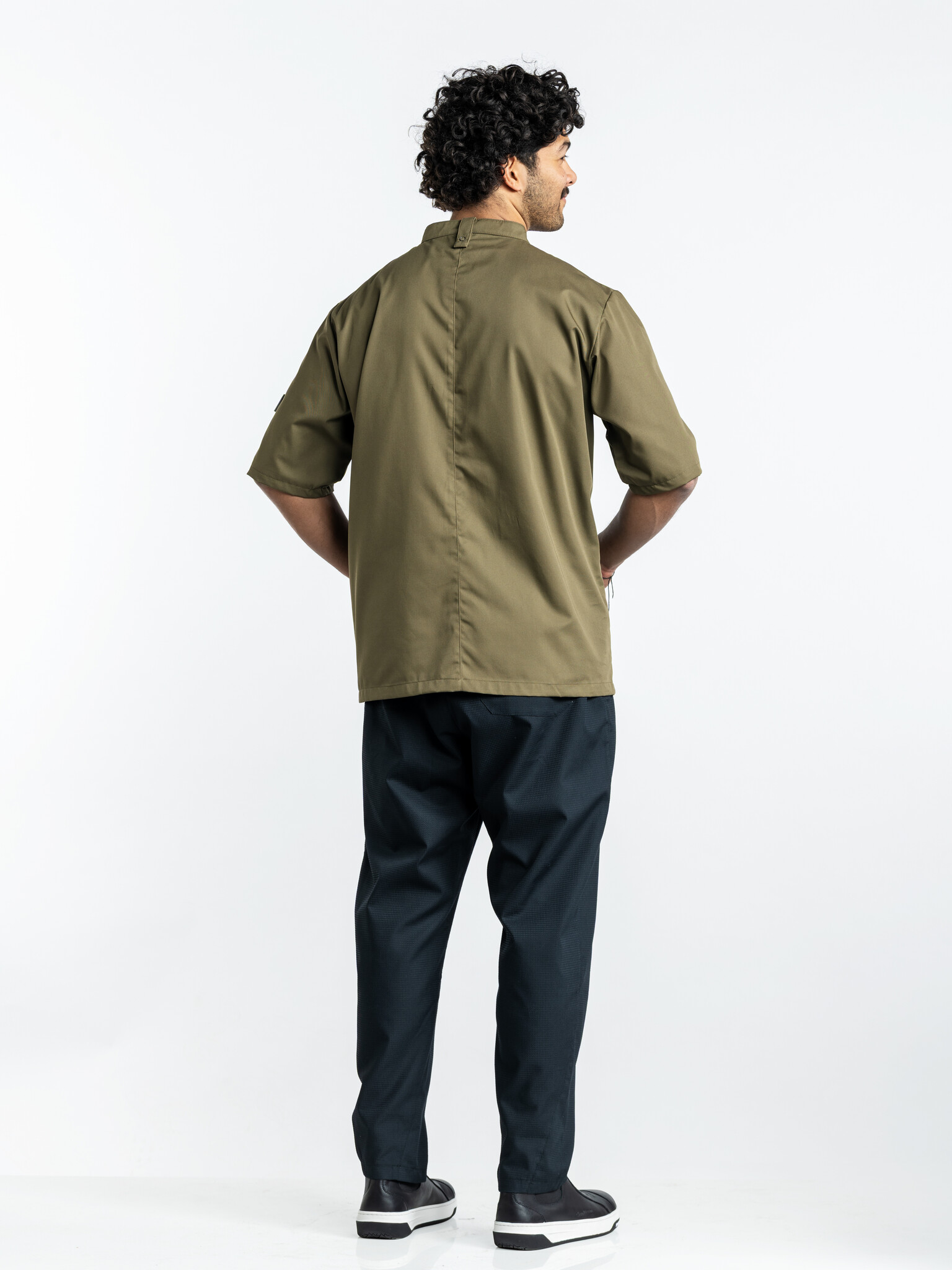 Chaud Devant Koksbuis | Sabor Dark Olive Short Sleeve | Groen | Rechte pasvorm | Korte mouw | Heren