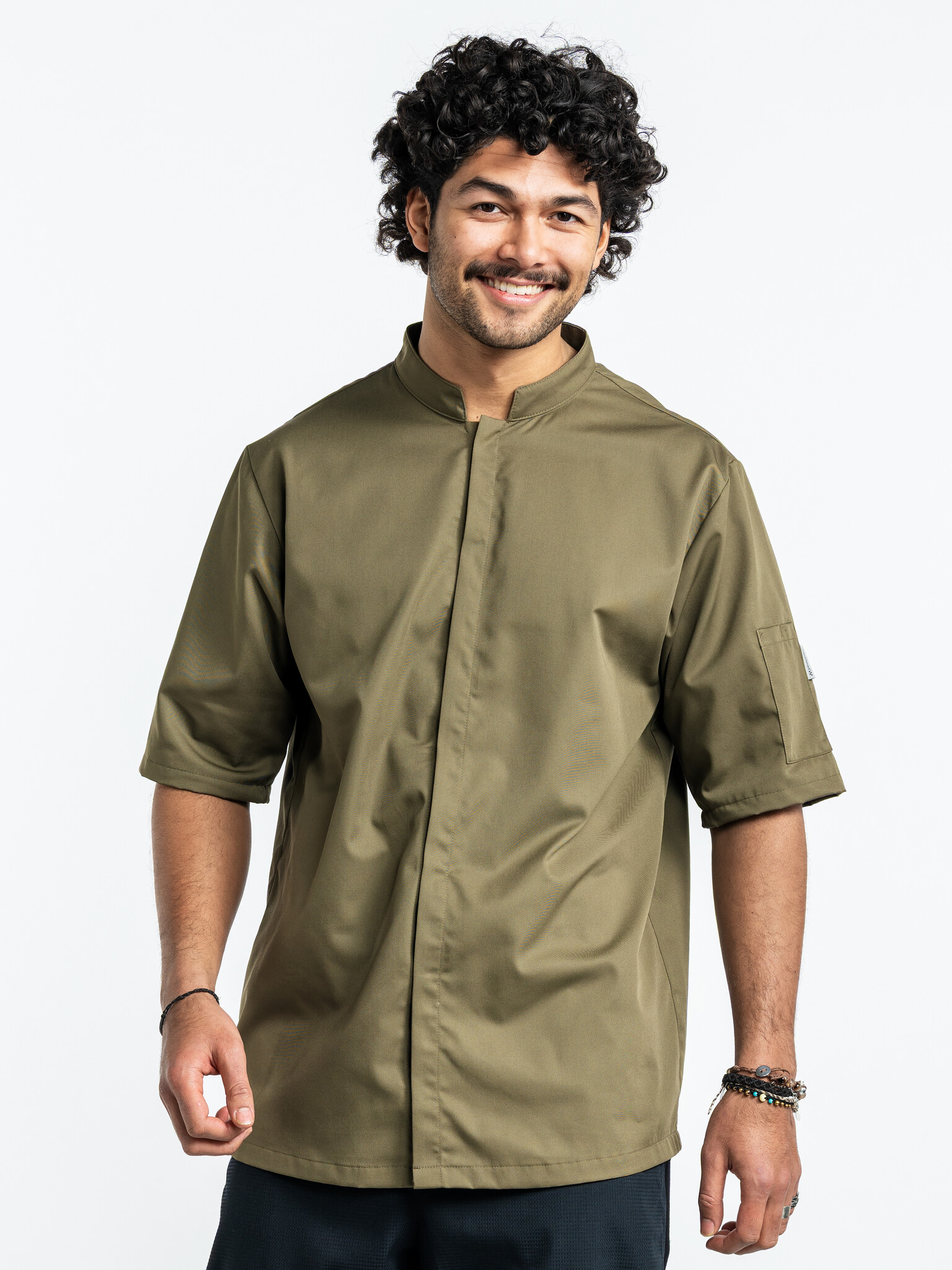 Chaud Devant Koksbuis | Sabor Dark Olive Short Sleeve | Groen | Rechte pasvorm | Korte mouw | Heren, foto 2 van 3