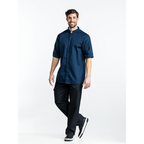 Chaud Devant Koksbuis | Sabor Navy Short Sleeve | Blauw | Rechte pasvorm | Korte mouw | Heren