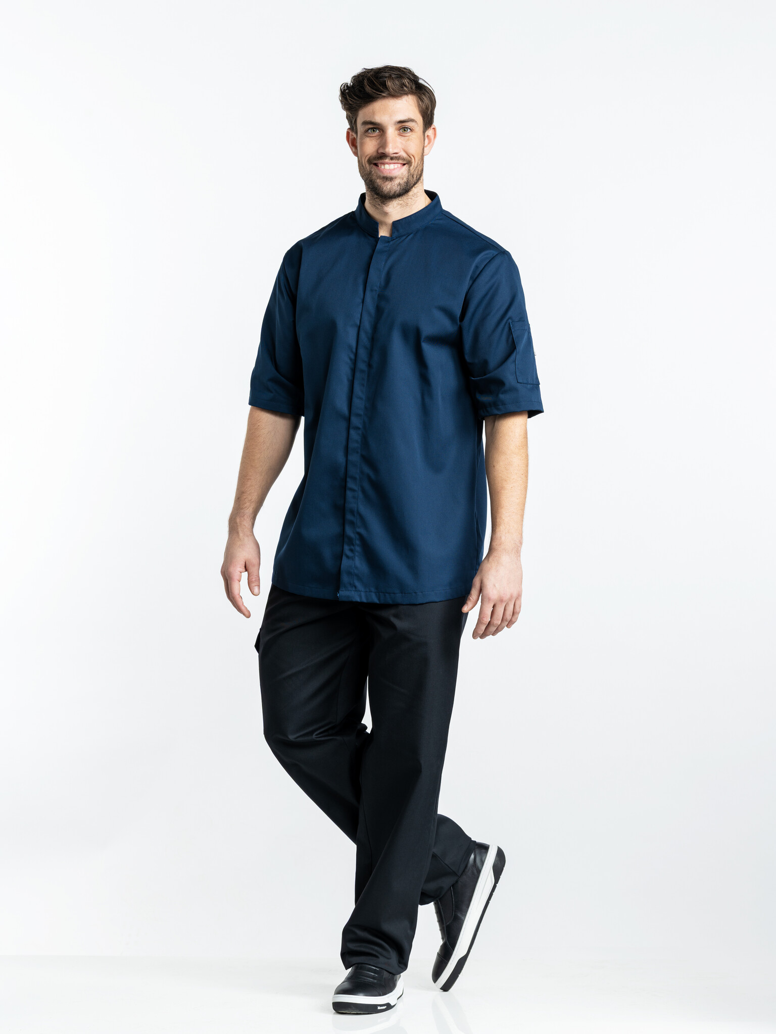 Chaud Devant Koksbuis | Sabor Navy Short Sleeve | Blauw | Rechte pasvorm | Korte mouw | Heren