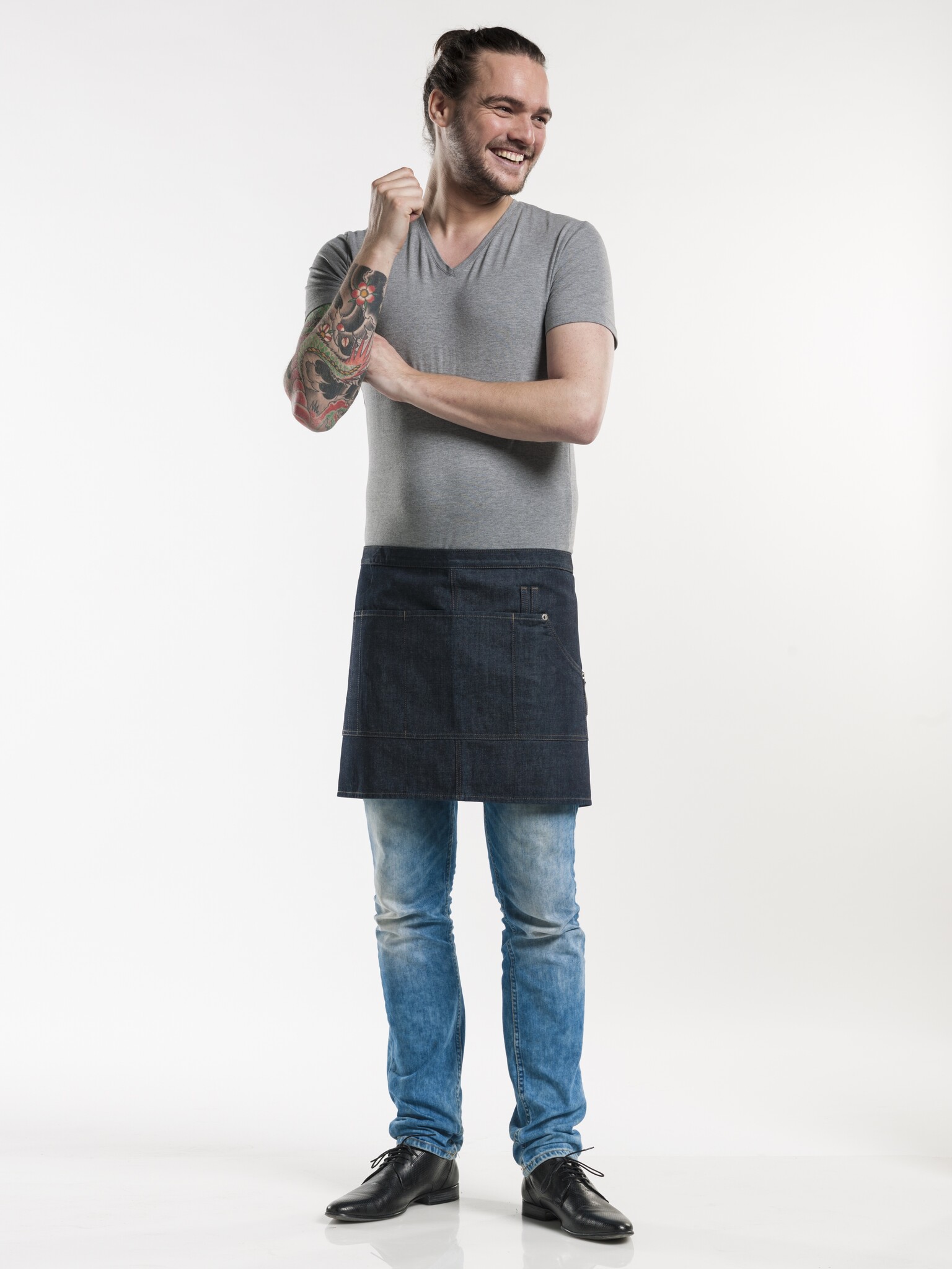 Chaud Devant Sloof | Multipocket Blue Denim 16" | Blauw | W90 - L40 cm, foto 2 van 3