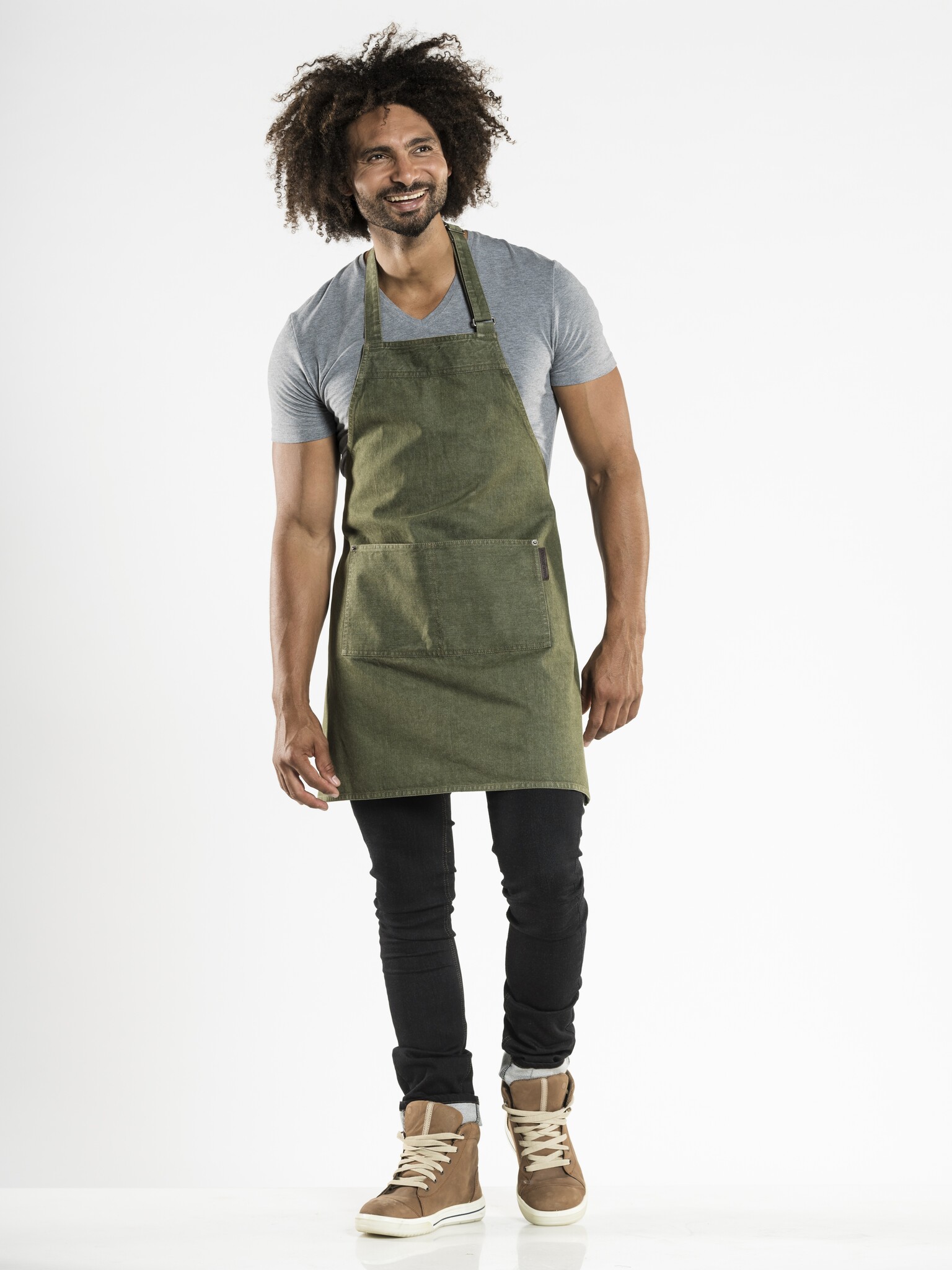 Chaud Devant Schort | Base Green Denim | Groen | W70 - L75 cm, foto 2 van 2