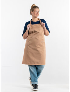 Chaud Devant Schort | Bib Apron Latte | Bruin | W75 - L85