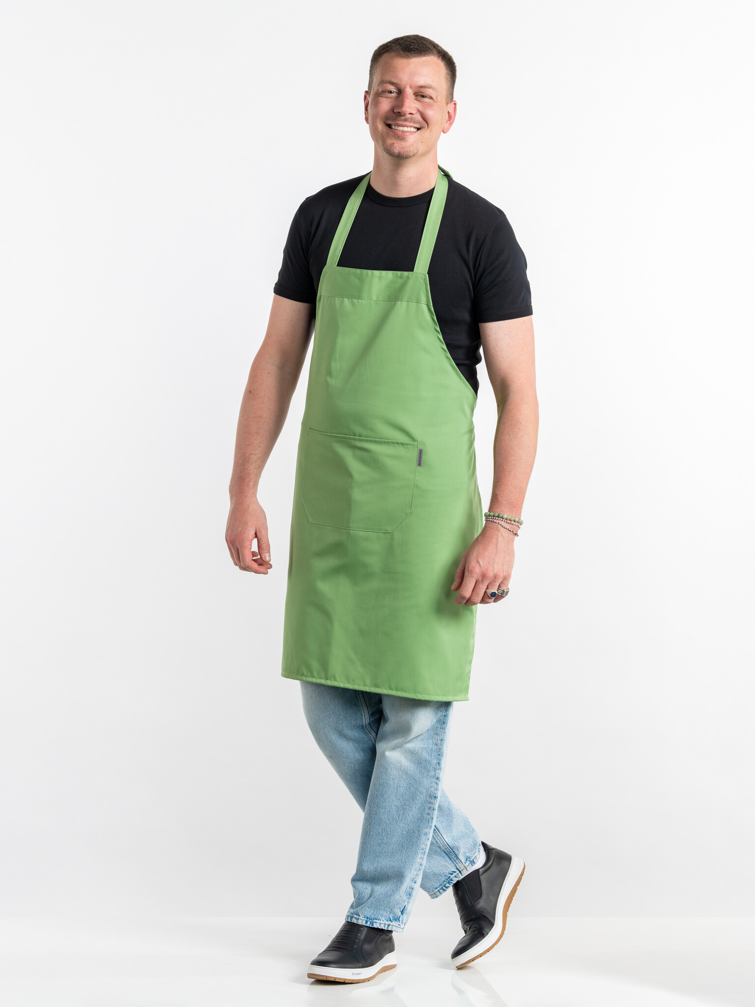 Chaud Devant Schort | Bib Apron Matcha | Groen | W75 - L85