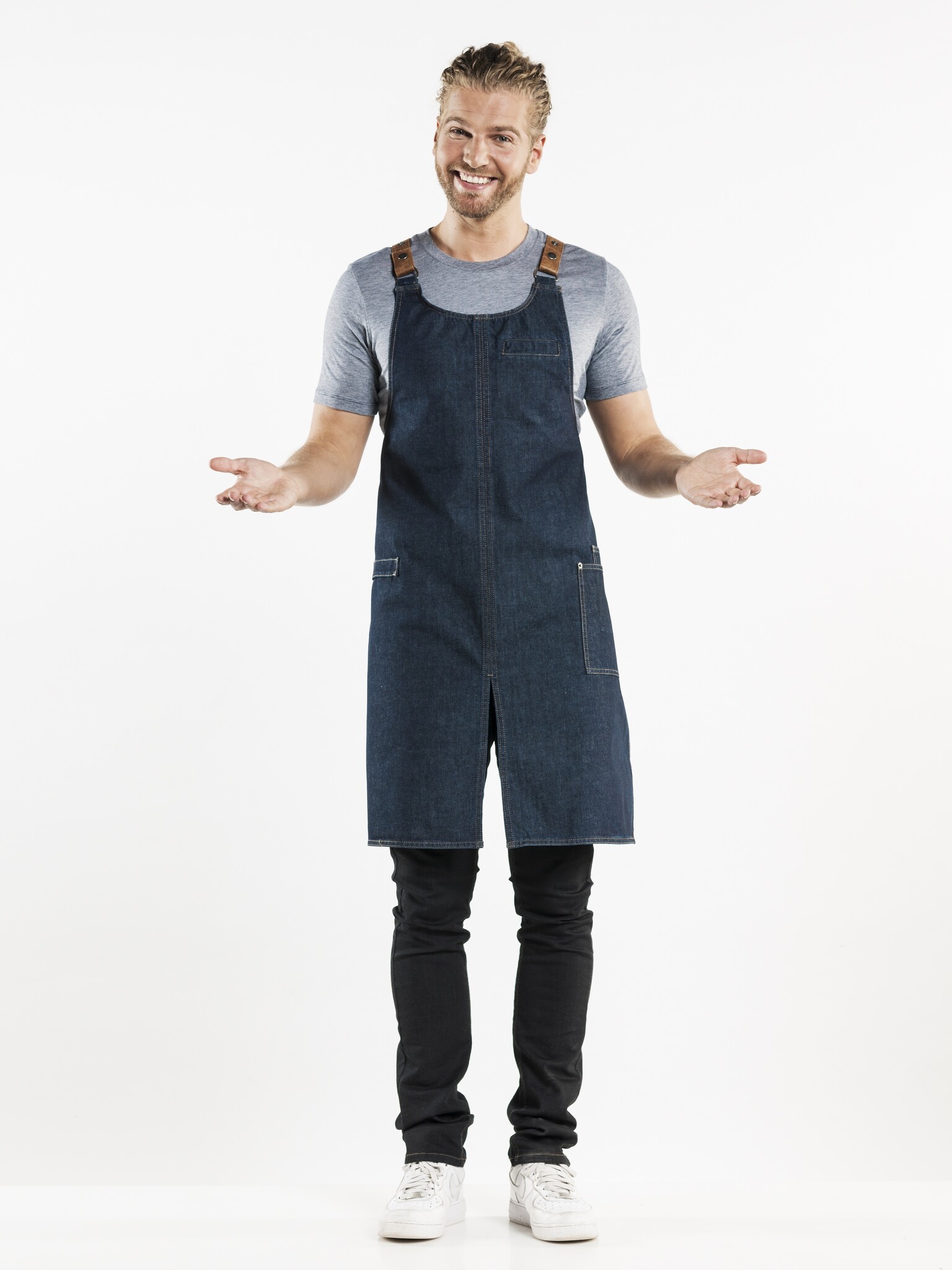 Chaud Devant Schort | Forene Cross Blue Denim | Blauw | W75 - L90 cm, foto 3 van 3