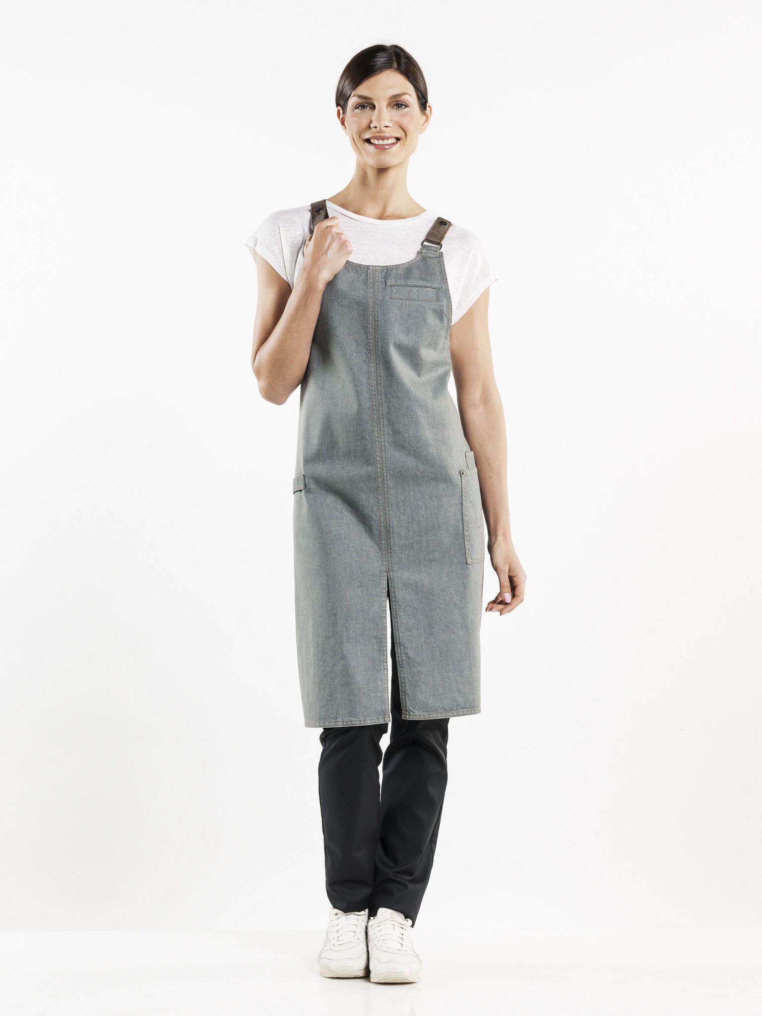 Chaud Devant Schort | Forene Cross Grey Denim | Grijs | W75 - L90 cm, foto 3 van 4
