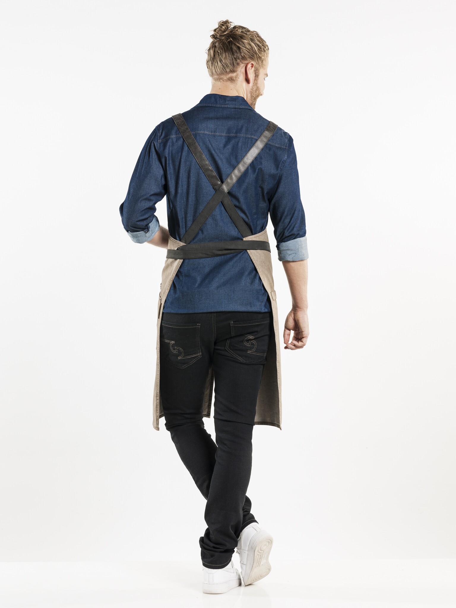 Chaud Devant Schort | Forene Cross Mud Denim | Zand | W75 - L90 cm