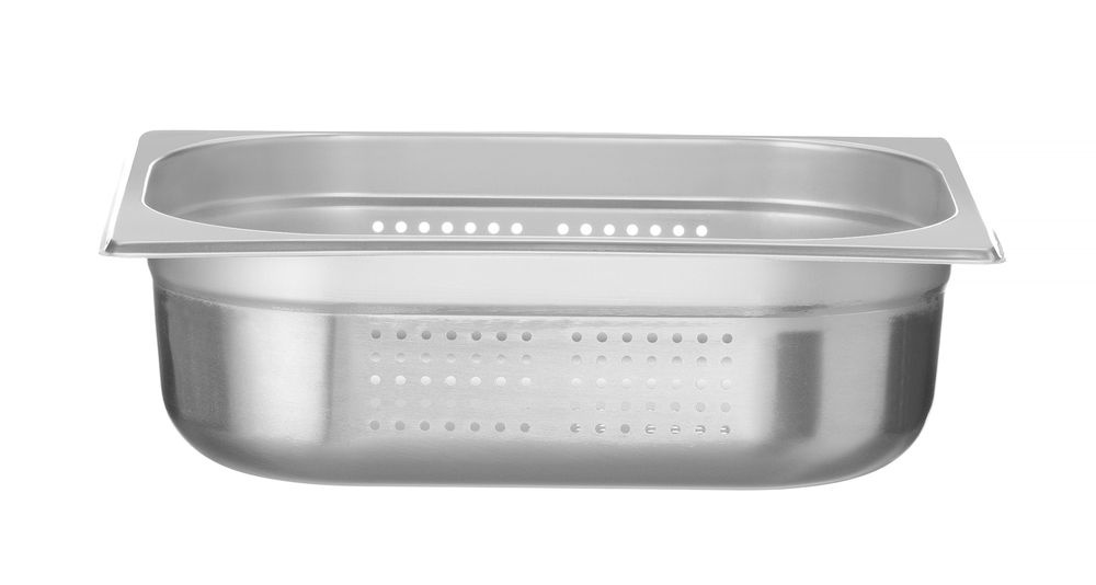 Hendi Gastronormbak RVS GN 1/2 | HENDI | Profi Line PLUS | geperforeerd | 6,5L | (H)100mm | Zilver