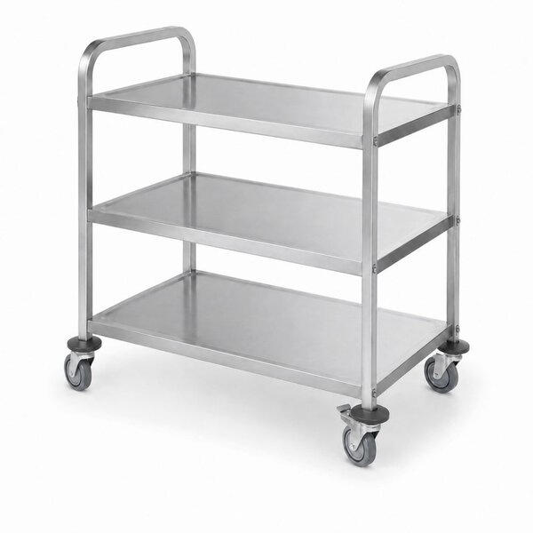 Hendi Serveerwagen | smal | geschroefd | HENDI | Zilver | 745x398x(H)810mm (H809655)