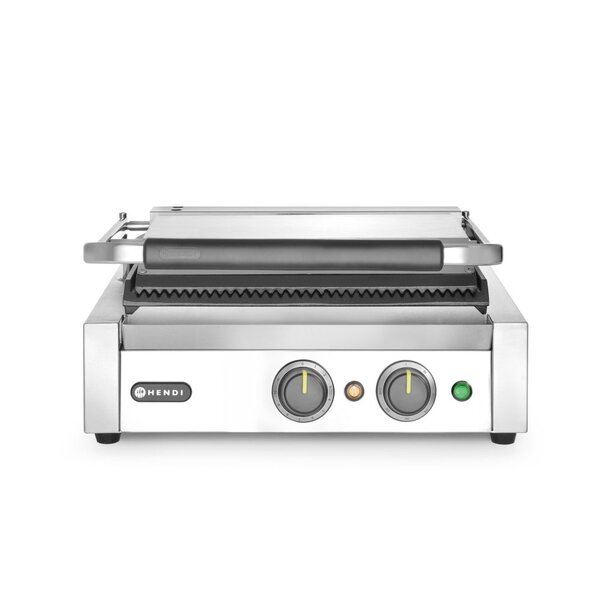 Hendi Contactgrill Panini | HENDI | Zilver | 220-240V/2200W | 430x375x(H)216mm