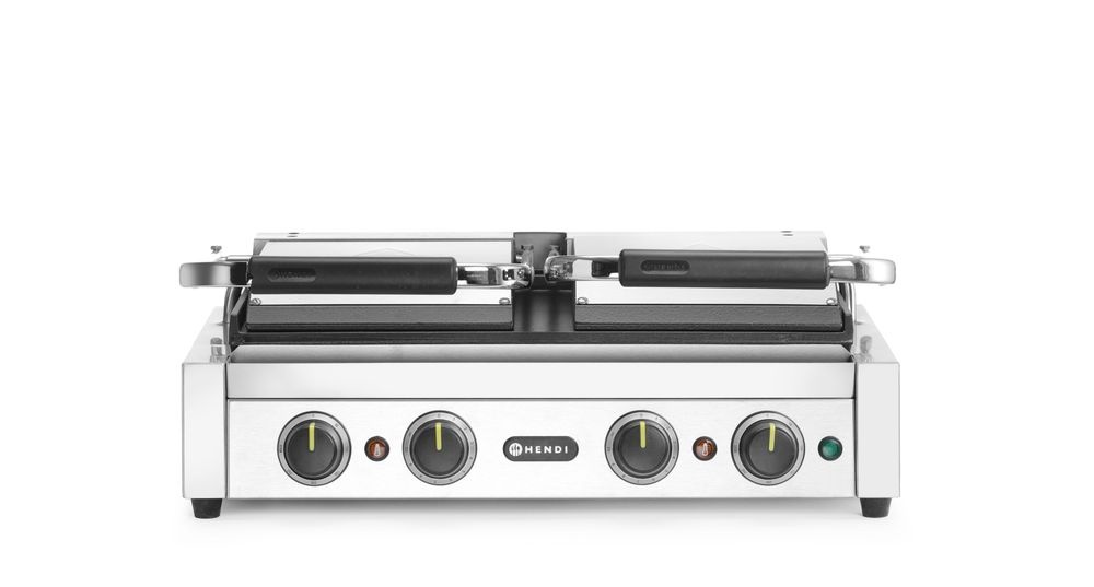 Hendi Contactgrill | dubbele grill met timer | HENDI | Zilver | 220-240V/3600W