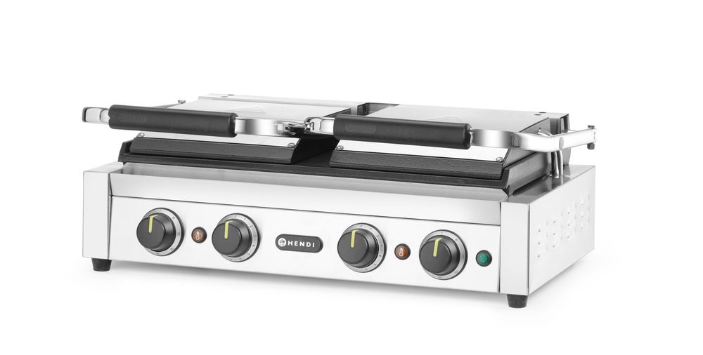 Hendi Contactgrill | dubbele grill met timer | HENDI | Zilver | 220-240V/3600W, foto 2 van 5