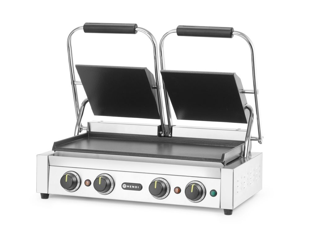 Hendi Contactgrill | dubbele grill met timer | HENDI | Zilver | 220-240V/3600W, foto 4 van 5