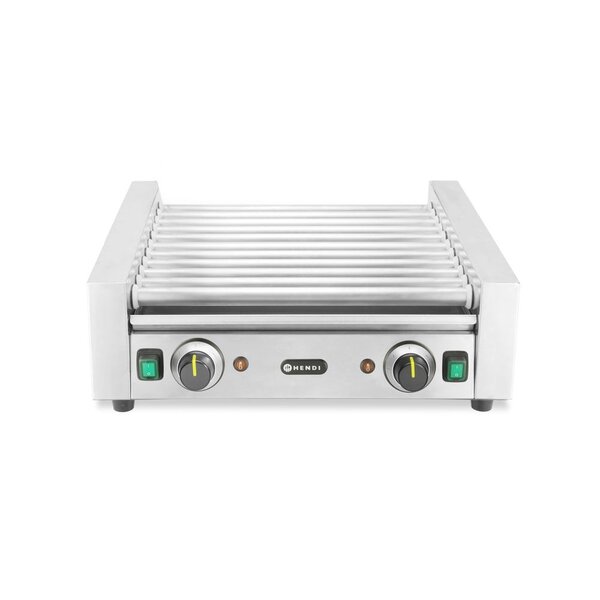 Hendi Worstenroller grill | 2 zones | HENDI | Zilver | 230V/980W | 566x527x(H)192mm
