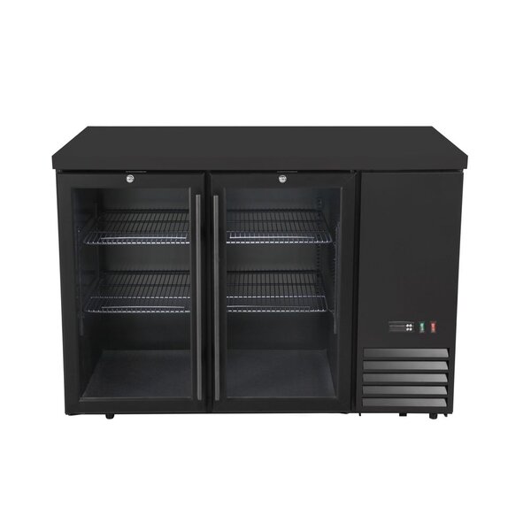 Hendi/Arktic Bar koelwerkbank | glazen deuren | Arktic | 4 planken | 283L | Zwart (H241349)
