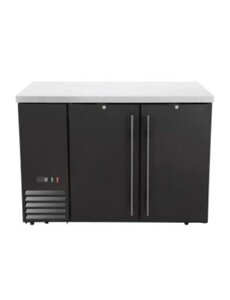 Hendi/Arktic Bar koelwerkbank | dichte deuren | Arktic | 4 planken | 283L | Zwart (H241394)