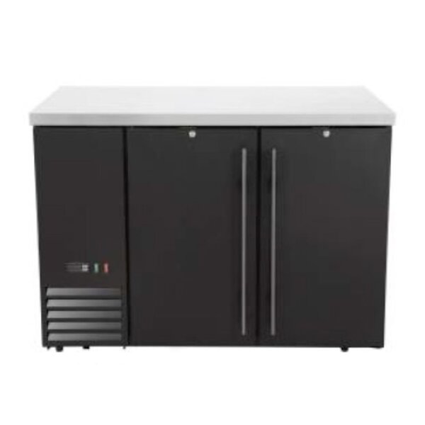 Hendi/Arktic Bar koelwerkbank | dichte deuren | Arktic | 4 planken | 283L | Zwart (H241394)
