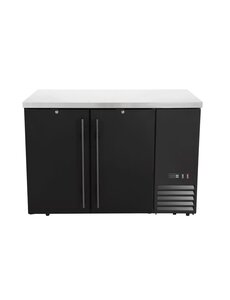 Hendi/Arktic Bar koelwerkbank | dichte deuren | Arktic | 4 planken | 283L | Zwart (H241387)