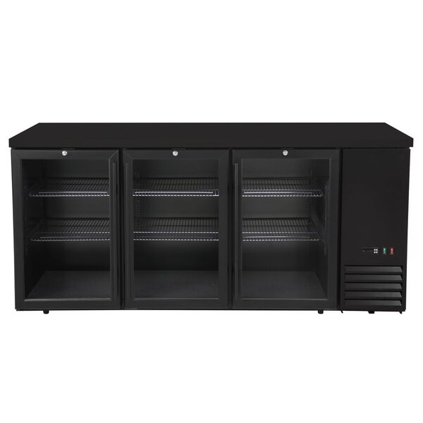 Hendi/Arktic Bar koelwerkbank | glazen deuren | Arktic | 6 planken | 493L | Zwart (H241370)