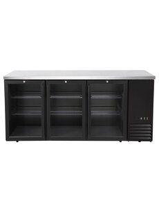 Hendi/Arktic Bar koelwerkbank | glazen deuren | Arktic | 6 planken | 493L | Zwart (H241356)