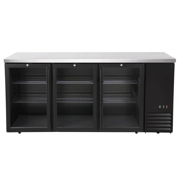 Hendi/Arktic Bar koelwerkbank | glazen deuren | Arktic | 6 planken | 493L | Zwart (H241356)