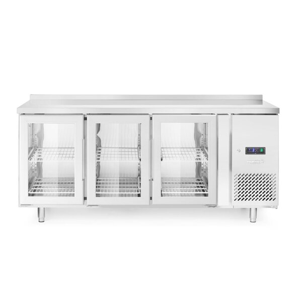 Hendi/Arktic Koelwerkbank 3 glazen deuren | RVS Werkblad | Arktic | 420L | 230V/400W