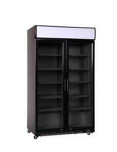Hendi/Arktic Backbar koelkast | dubbele deur | Arktic | Lichtbak met LED-licht | 827L | Zwart