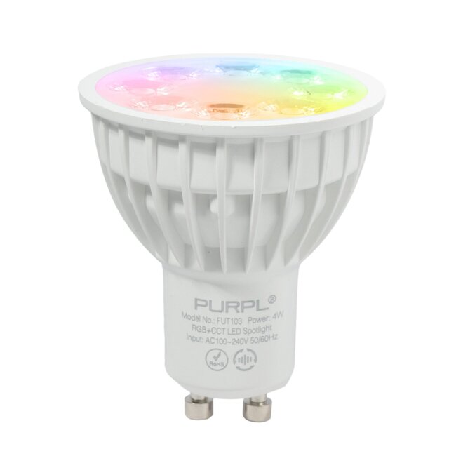 PURPL GU10 LED-spotti 4W RGB+CCT himmennettävä