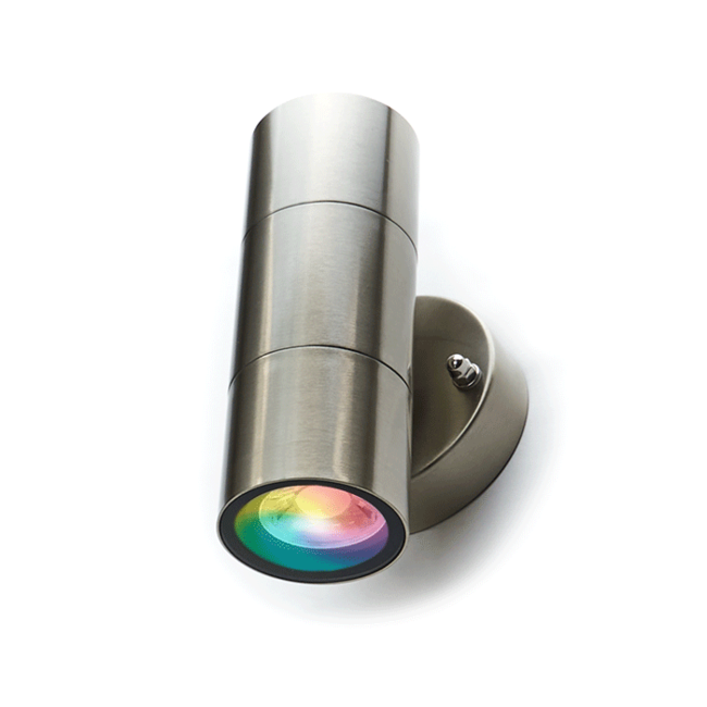 PURPL LED-seinävalaisin GU10-sylinteri | Tupla | Hopea | IP44