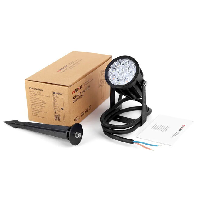 MiBoxer/Mi-Light LED-puutarhaspotti RGB+CCT 6W IP66 musta | FUTC04